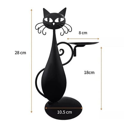 Black Kitty Tea Light Holder