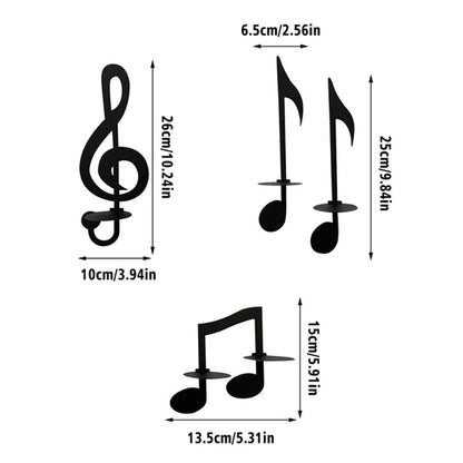 Musical Note Metal Candle Holder