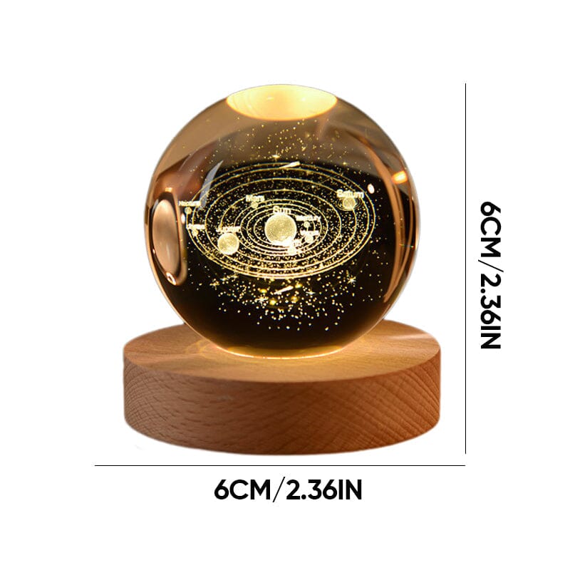 Luxury Crystal Globe Table Lamp With Wooden Stand
