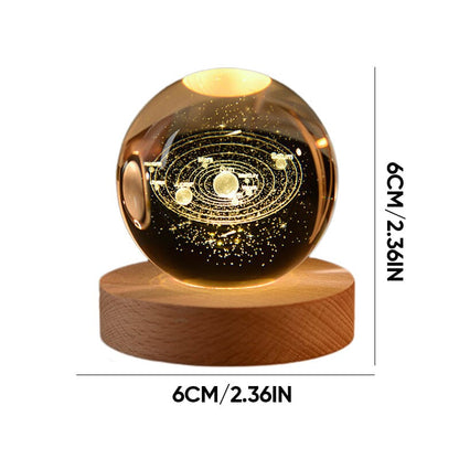 Luxury Crystal Globe Table Lamp With Wooden Stand