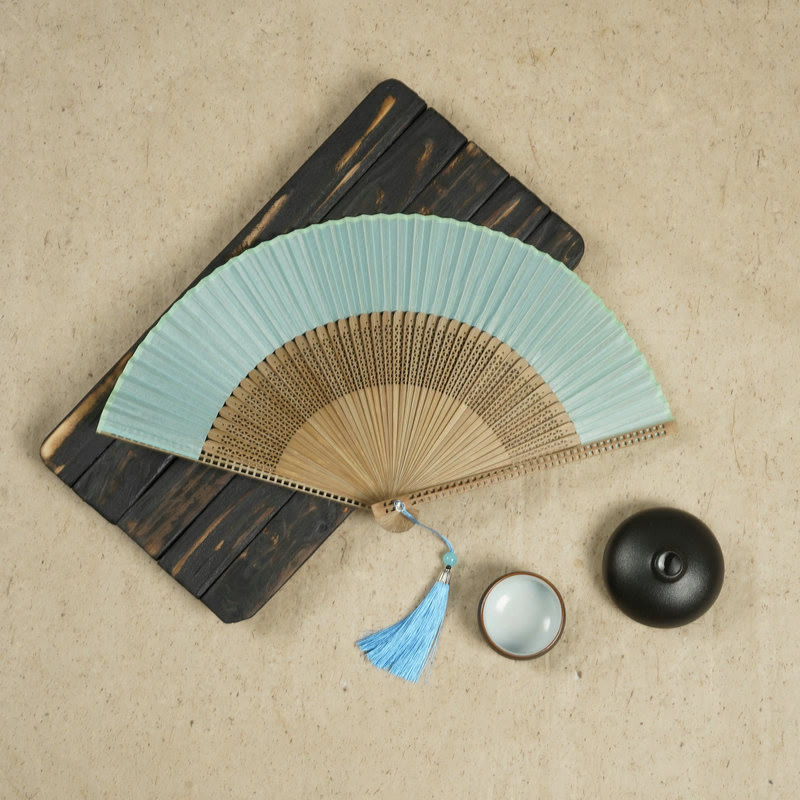 Natural Bamboo Silk Folding Fan