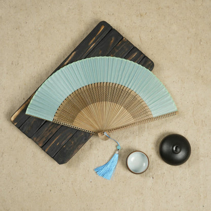 Natural Bamboo Silk Folding Fan