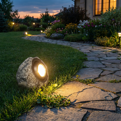 Stonelight outdoor pathway rock light