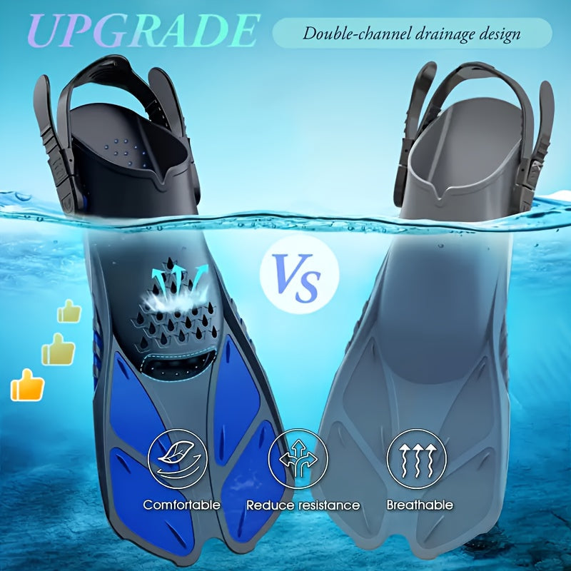 Compact Travel Snorkel Fins for Men & Women