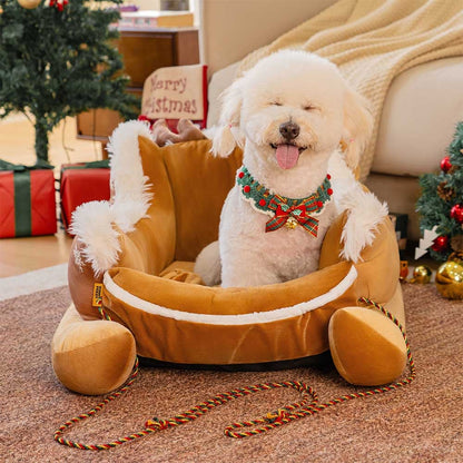 Cozy Plush Dog Bed for Warm Winter Sleep