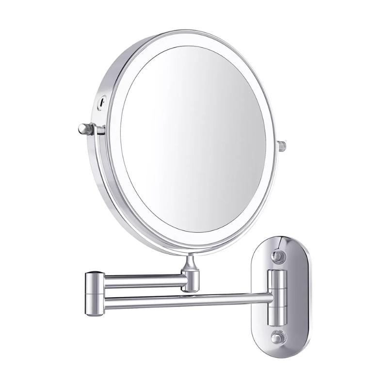 Rechargeable LED Vanity Mirror in Silver Chrome Finish