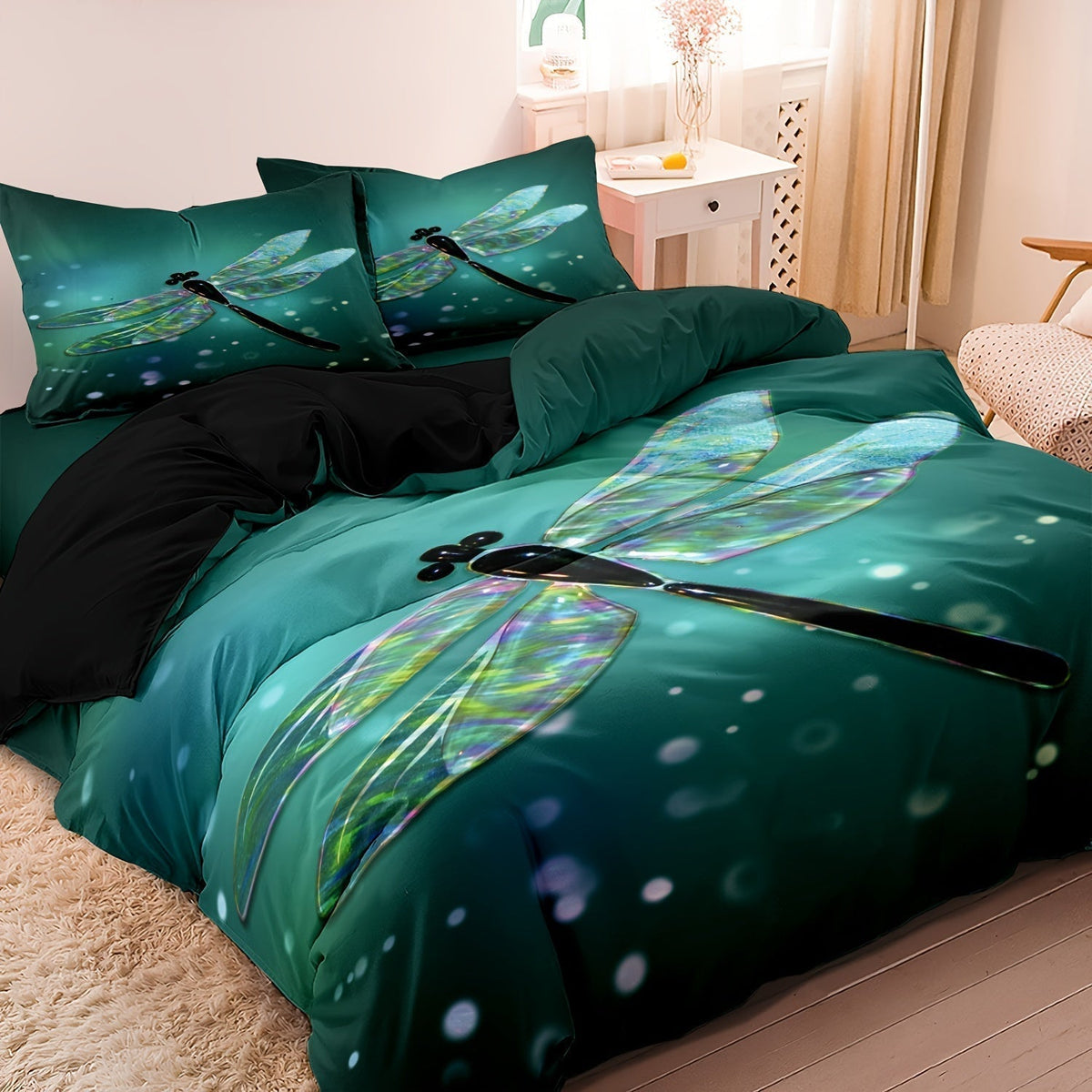 Soft Dragonfly Bedding Set - Premium Comforter Sheets - Yeezlab