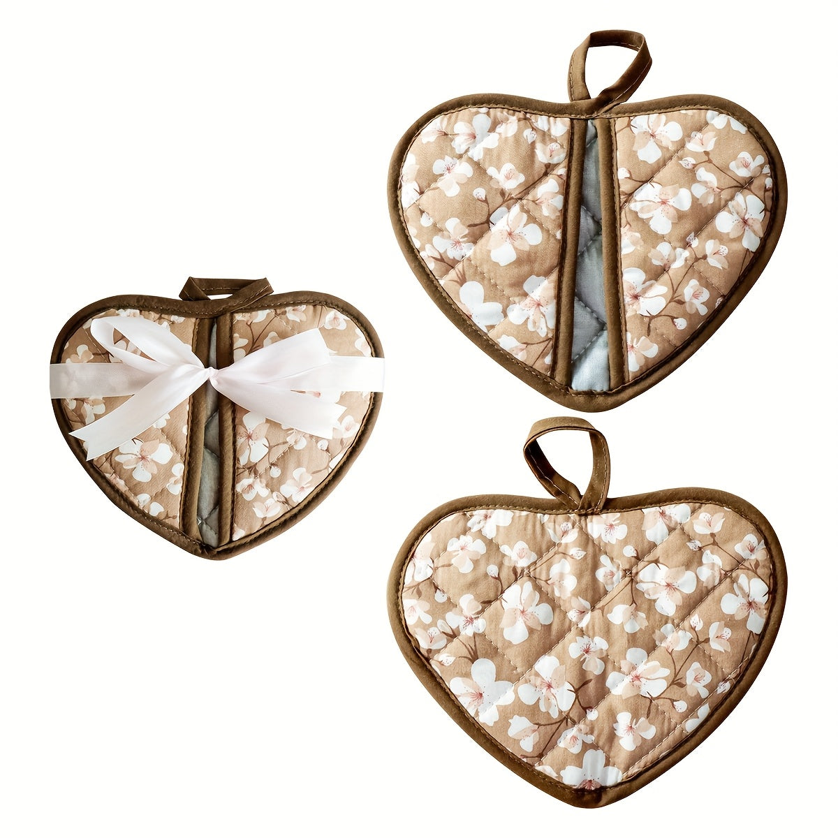 Heat Resistant Oven Mitts with Cute Heart Grip Covers