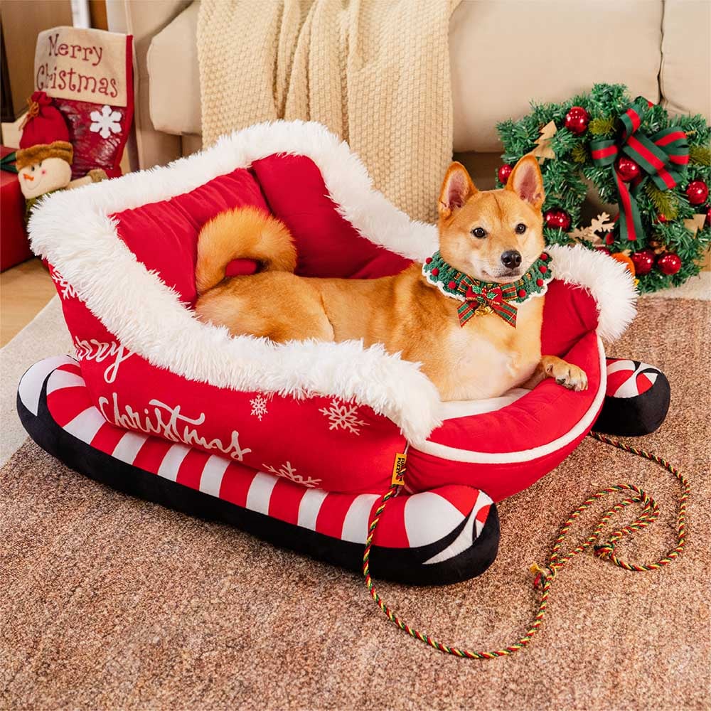 Cozy Plush Dog Bed for Warm Winter Sleep