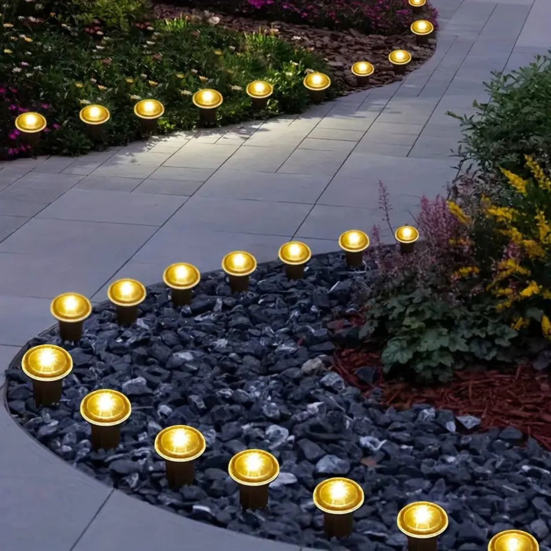Bright Solar Powered Garden Pathway Lights Set