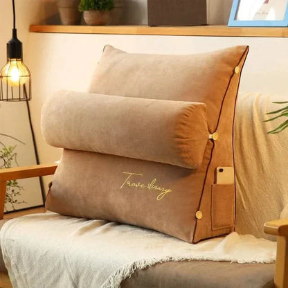 Contoured Back Cushion Pillow with Built-in Neck Support