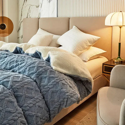 Soft Plush Reversible Duvet Cover Set