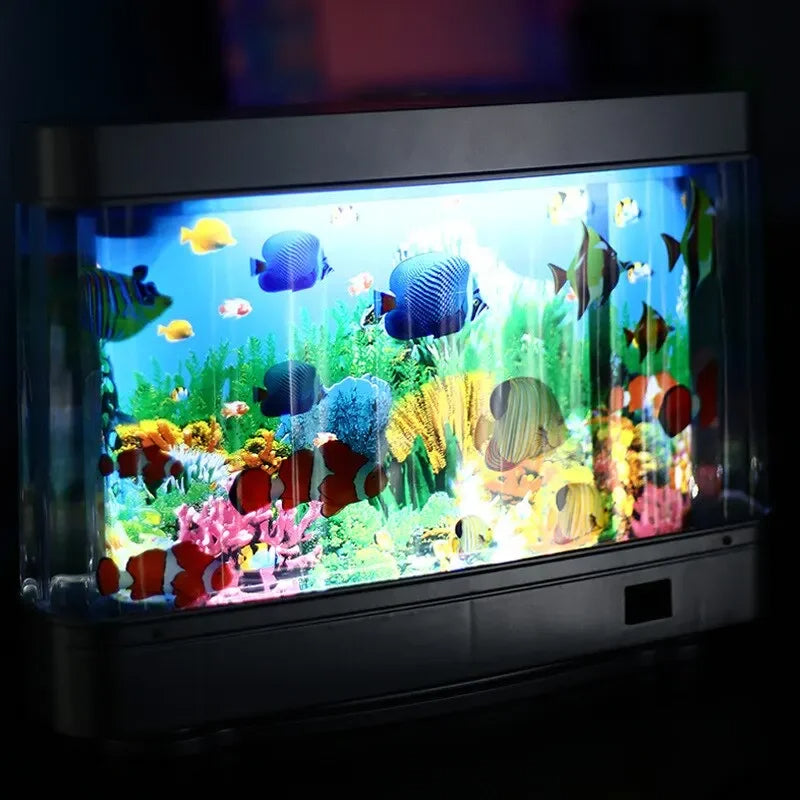 Colorful LED Aquarium Desk Tank with Nightlight
