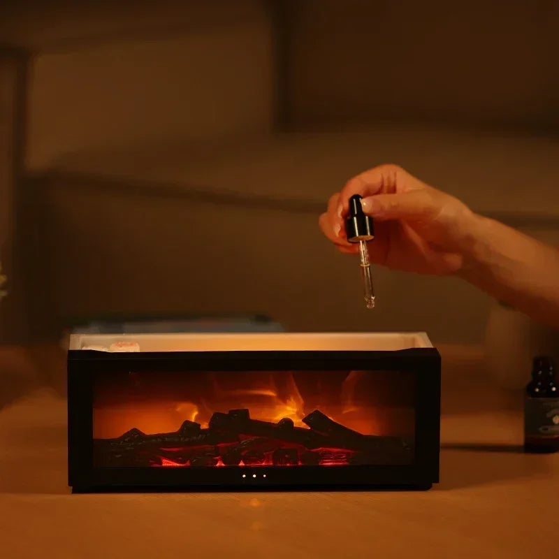 Colorful LED Flame Electric Fireplace Aroma Diffuser