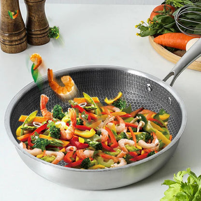 Premium Stainless Steel Hexagon Fry Pan