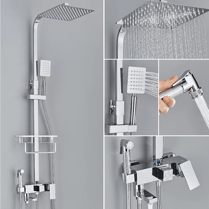 Premium Rain Shower Head Set with Adjustable Brass_fixture