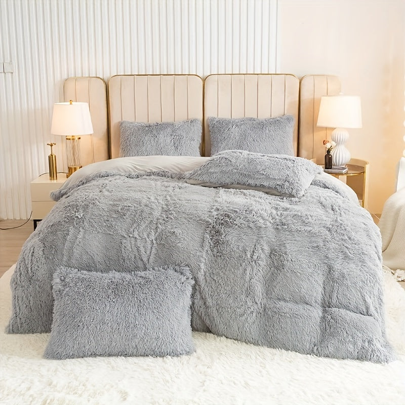 Cozy Fleece Duvet Cover Set with Zipper