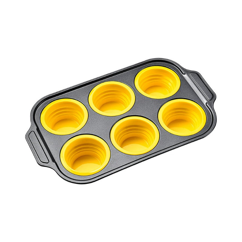 Non-Stick Silicone Muffin Pan with Durable Metal Base