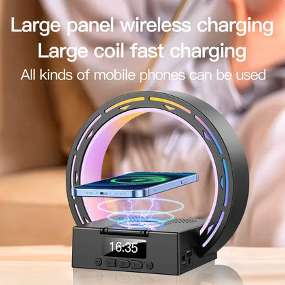Wireless Speaker Table Lamp with Charger and Clock