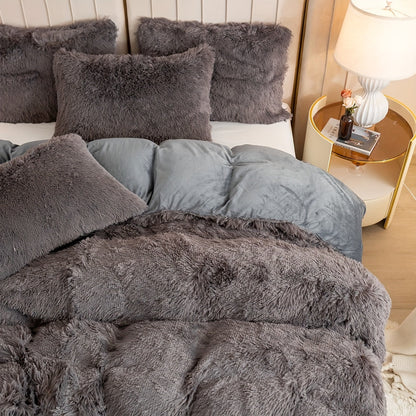 Cozy Fleece Duvet Cover Set with Zipper