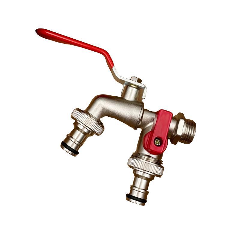 Heavy Duty 2-Handle Outdoor Faucet with Dual Outlet - Yeezlab