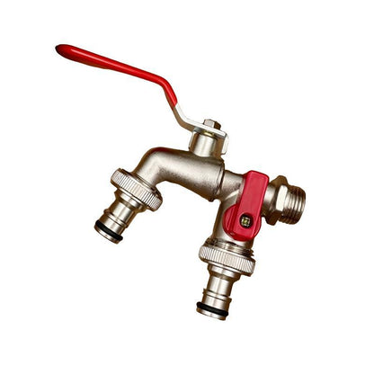 Heavy Duty 2-Handle Outdoor Faucet with Dual Outlet - Yeezlab