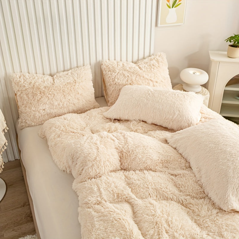 Cozy Fleece Duvet Cover Set with Zipper