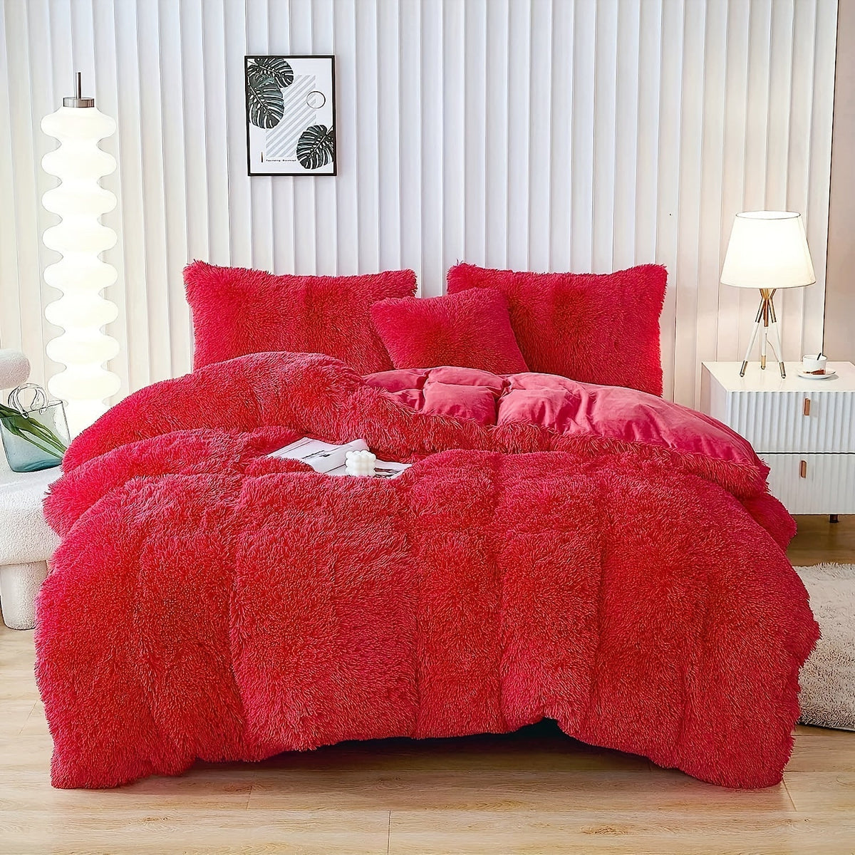 Cozy Fleece Duvet Cover Set with Zipper