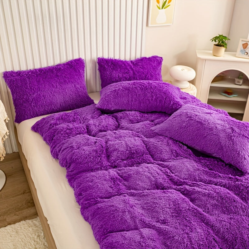 Cozy Fleece Duvet Cover Set with Zipper