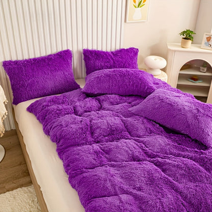 Cozy Fleece Duvet Cover Set with Zipper