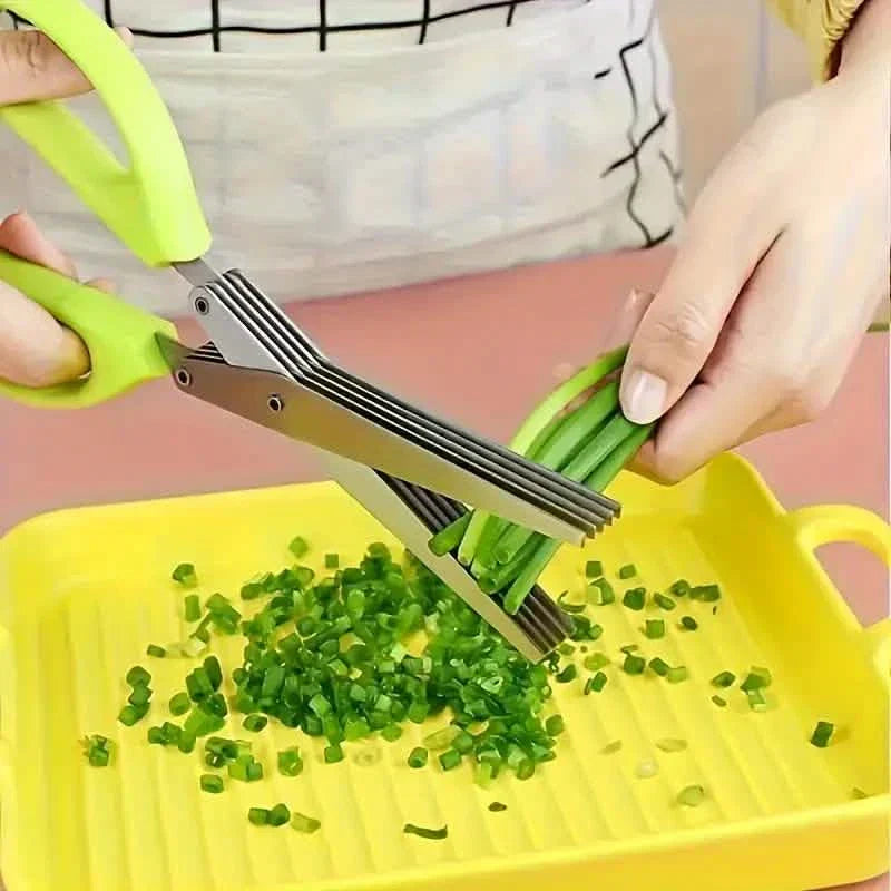 Sharp Stainless Steel Kitchen Herb Cutting Scissors Set - Yeezlab