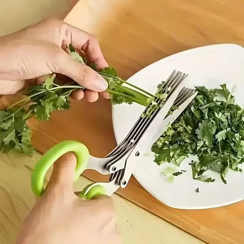 Sharp Stainless Steel Kitchen Herb Cutting Scissors Set