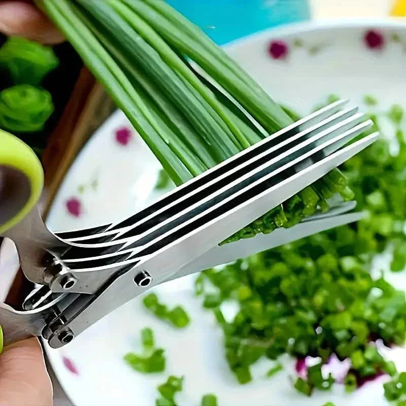 Sharp Stainless Steel Kitchen Herb Cutting Scissors Set