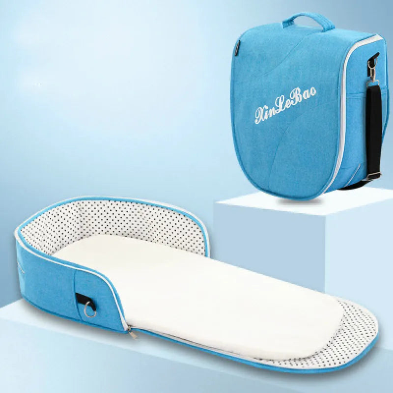 Portable Baby Travel Bed with Canopy and Storage Bag - Yeezlab