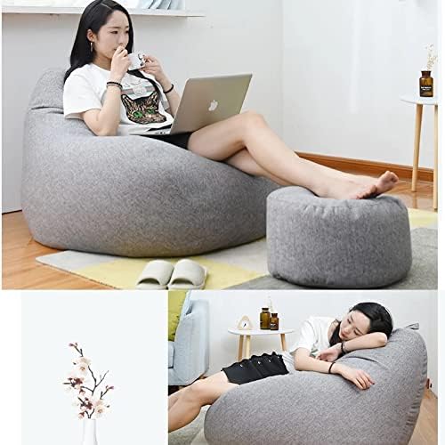 Premium Linen Bean Bag Chair - Comfortable Relaxation Seat