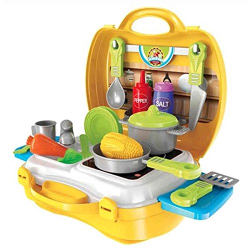 Fun Kids Kitchen Play Set with Cooking Accessories