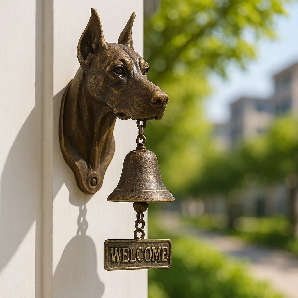 Stylish Bronze Wall Bell with Dog Design