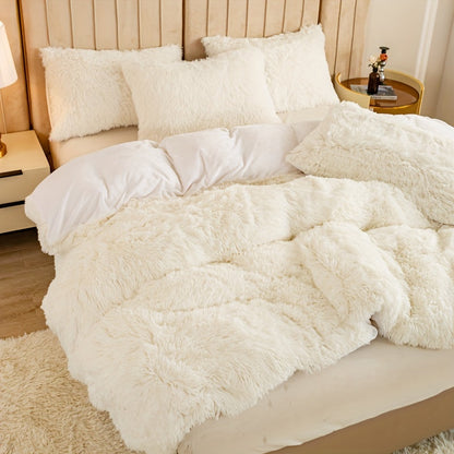 Cozy Fleece Duvet Cover Set with Zipper