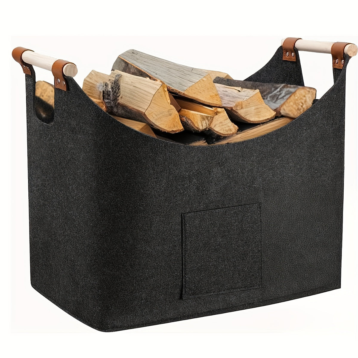 Collapsible Wooden Storage Box with Leather Handles - Yeezlab
