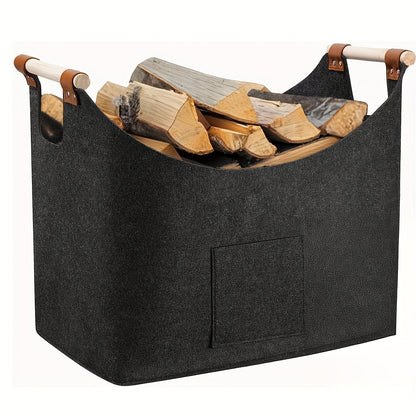 Collapsible Wooden Storage Box with Leather Handles - Yeezlab
