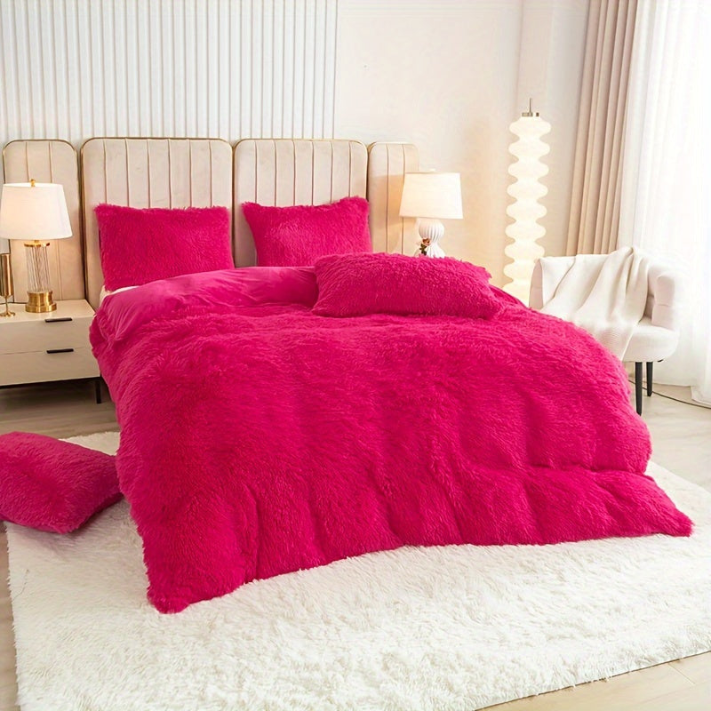 Cozy Fleece Duvet Cover Set with Zipper