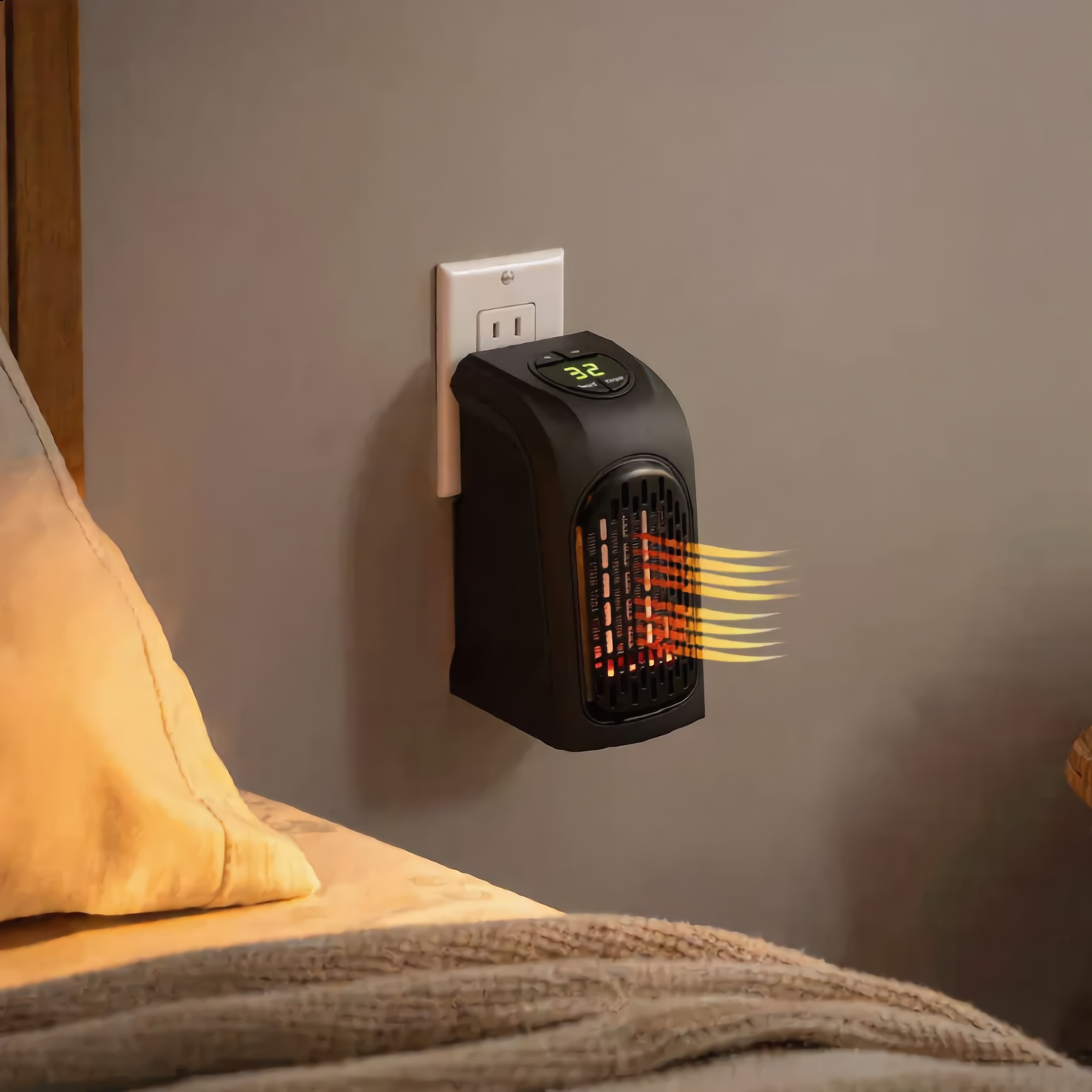 Electric heater 2.0 portable wall outlet space heater