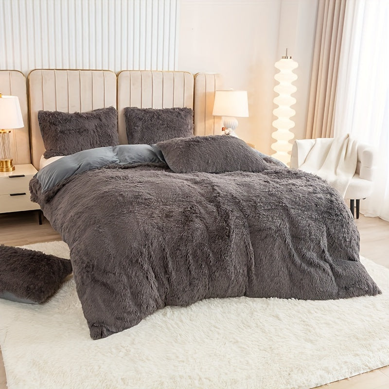 Cozy Fleece Duvet Cover Set with Zipper