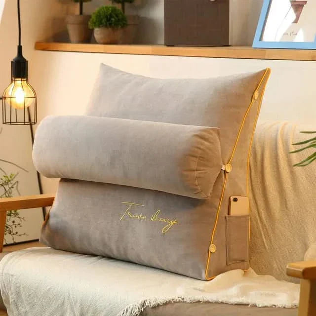 Contoured Back Cushion Pillow with Built-in Neck Support