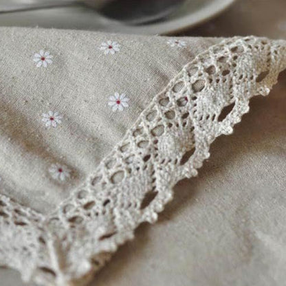 Floral Pattern Cotton Table Cover