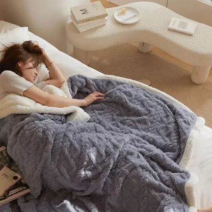 Plush Soft Woolen Throw Blanket