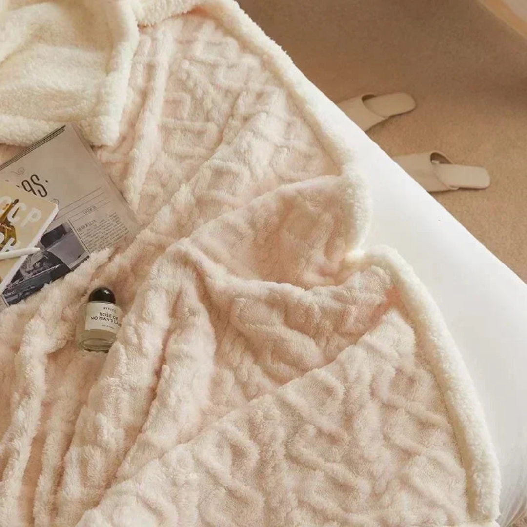 Plush Cozy Fleece Throw Blanket for Bed and Couch