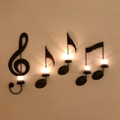 Musical Note Metal Candle Holder