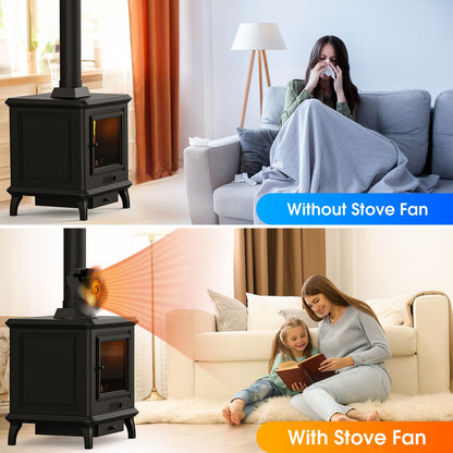 Efficient 4 Blade Wood Stove Fan Heater