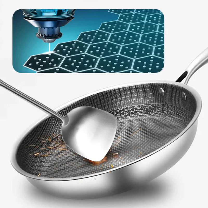 Premium Stainless Steel Hexagon Fry Pan